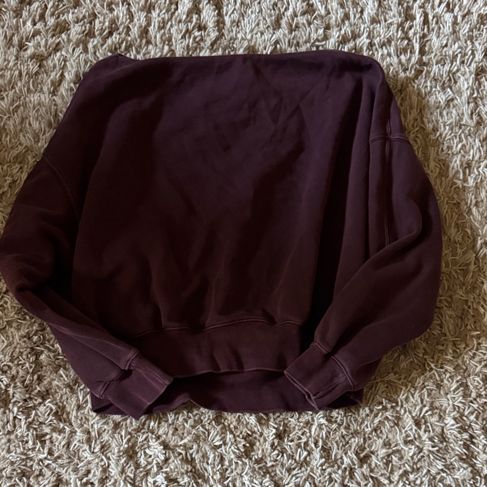Abercrombie & Fitch  Dark Maroon off the shoulder Sweatshirt